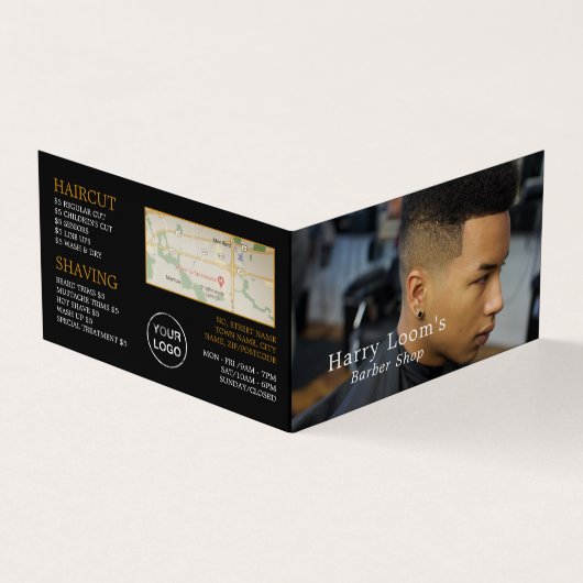 Trendy Hair Cut, Mannen Barbers, Loyalty Card; Visitekaartjes (Buitenkant)