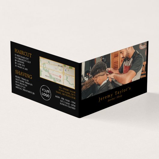 Trendy Hair Cut, Mannen Barbers, Loyalty Card; Visitekaartjes (Buitenkant)