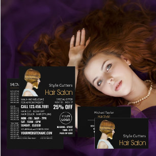 Trendy Haircut, Hair Stylist, Hair Salon Advert Flyer