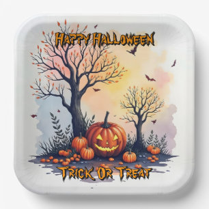 Trendy Halloween Griezelen Cute Collectie Papieren Bordje