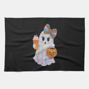 Trendy Halloween nepdiamanten spook Theedoek