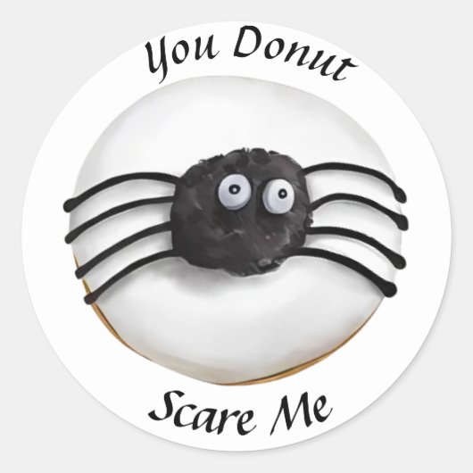 Trendy Halloween Spooky Black Spider Donut Ronde Sticker (Voorkant)
