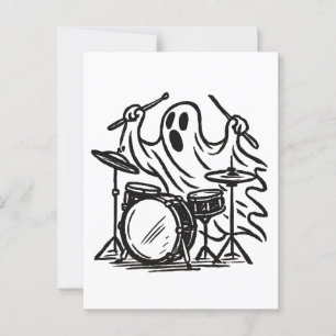 Trendy Halloween Spooky Boo Ghost Spelen Drums Briefkaart
