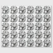 Trendy Halloween Spooky Boo Ghost Spelen Drums Cadeaupapier (Vlak)