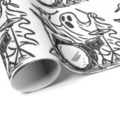 Trendy Halloween Spooky Boo Ghost Spelen Drums Cadeaupapier (Rol Hoek)