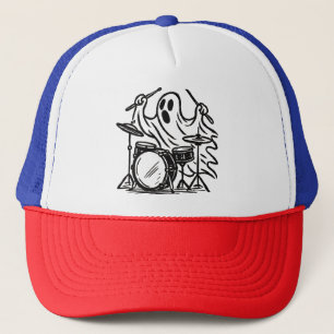 Trendy Halloween Spooky Boo Ghost Spelen Drums Trucker Pet