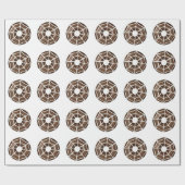 Trendy Halloween Spooky Brown Spider Web Donut Cadeaupapier (Vlak)