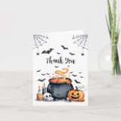 Trendy Halloween Spooky Cauldron Baby shower Bedankkaart (Voorkant)