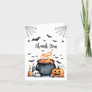 Trendy Halloween Spooky Cauldron Baby shower Bedankkaart