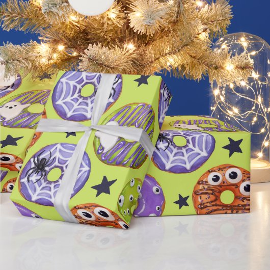 Trendy Halloween Spooky Donut Gift Wrapping Paper Cadeaupapier (Feestdagen)