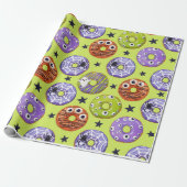 Trendy Halloween Spooky Donut Gift Wrapping Paper Cadeaupapier (Uitgerold)