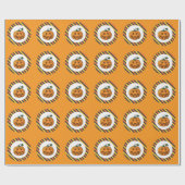 Trendy Halloween Spooky Herfst Pompoen Gift Cadeaupapier (Vlak)