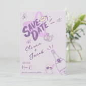 Trendy Hand Drawn Scribble Fun Sla de datum op Kaart (Staand voorkant)