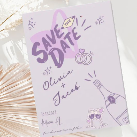 Trendy Hand Drawn Scribble Fun Sla de datum op Kaart
