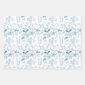 Trendy Hand getekend Monochrome Blauw & Wit Vakant Inpakpapier Vel (Voorkant)