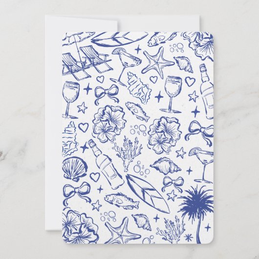 Trendy hand getrokken Doodle 30 is een strand verj Kaart (Achterkant)