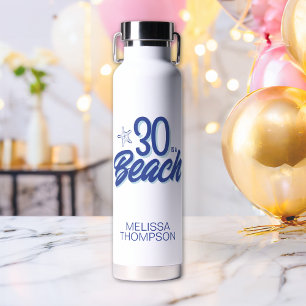 Trendy hand getrokken Doodle 30 is een strand verj Waterfles