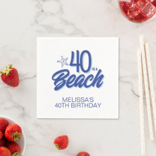 Trendy hand getrokken Doodle 40 is een strand verj Servet