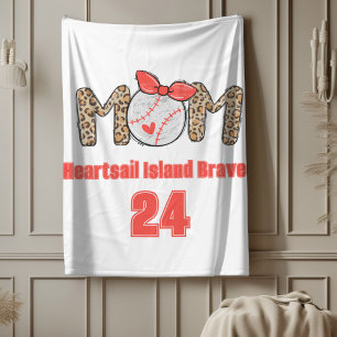 Trendy Hand getrokken Honkbal Mama Gepersonaliseer Fleece Deken