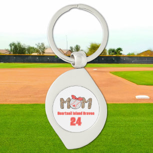 Trendy Hand getrokken Honkbal Mama Gepersonaliseer Sleutelhanger