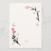 Trendy Hand getrokken Wildbloem Wavy Squiggle Brui Menu (Achterkant)