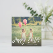 Trendy Hand Lettered Script | Pasfoto Feestdagenkaart (Staand voorkant)