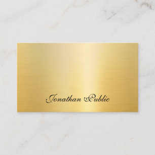 Trendy Handgeschreven Naam Elegant Gold Sjabloon Visitekaartje