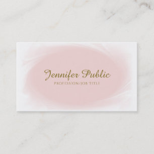 Trendy Handgeschreven Script Blush Pink Gold Desig Visitekaartje