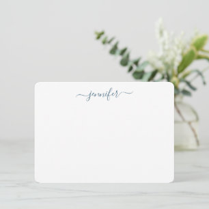 Trendy handgeschreven script gepersonaliseerd leis notitiekaartje