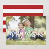 Trendy handgeschreven script | Vakantiefotokaart Feestdagenkaart (Voorkant / Achterkant)