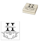 Trendy handgetekende krans retouradres rubberstempel (Gestempeld)