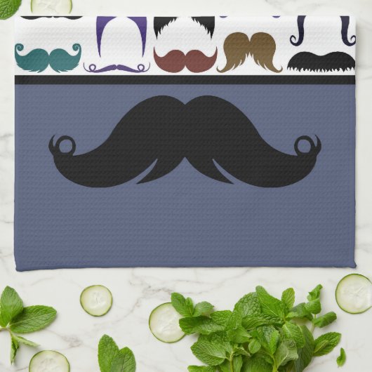 Trendy Handlebar Mustache Mustache Stache Theedoek (Gevouwen)