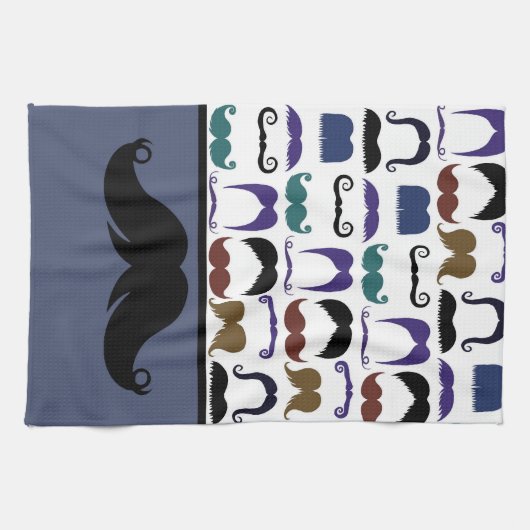 Trendy Handlebar Mustache Mustache Stache Theedoek (Horizontaal)