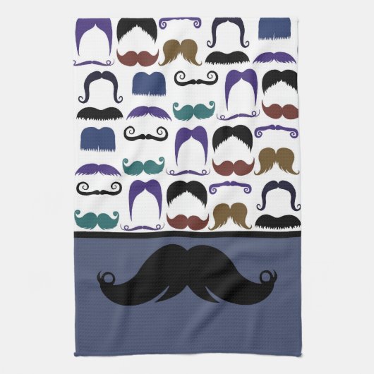 Trendy Handlebar Mustache Mustache Stache Theedoek (Verticaal)