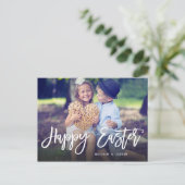 Trendy handschrift| Pasfoto Feestdagenkaart (Staand voorkant)