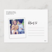 Trendy handschrift| Pasfoto Feestdagenkaart (Achterkant)