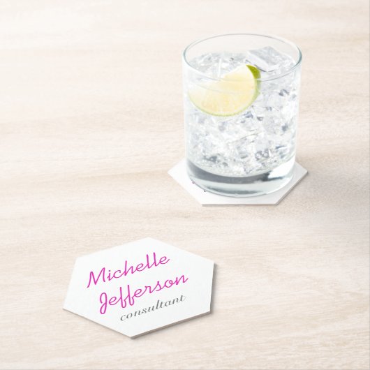 Trendy handschrift Roze wit Kartonnen Onderzetters (Insitu)