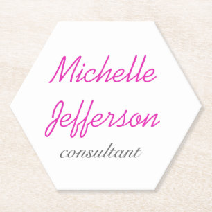 Trendy handschrift Roze wit Kartonnen Onderzetters