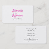 Trendy handschrift Roze wit Visitekaartje (Voorkant / Achterkant)