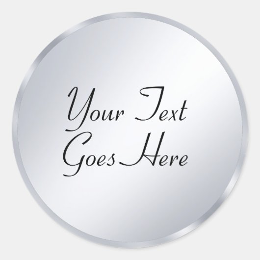 Trendy Handscripting Script Silver Bliant Ronde Sticker (Voorkant)