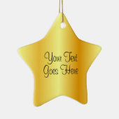 Trendy Handwriting Script Sjabloon Gold look Keramisch Ornament (Rechts)