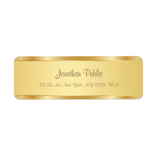 Trendy Handwrity Name Text Professional Gold Etiket (Voorkant)