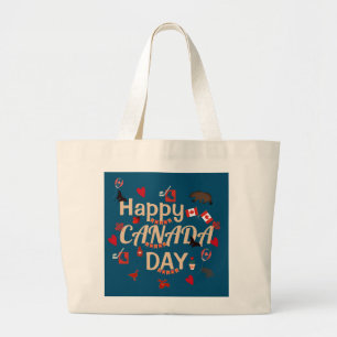 Trendy Happy Canada Day Grote Tote Bag
