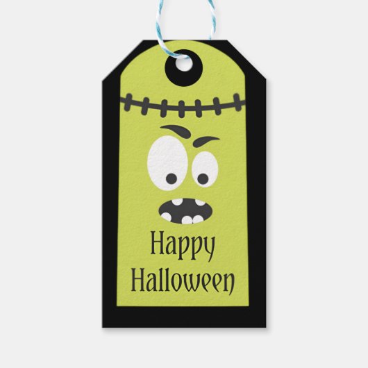 Trendy Happy Halloween Funky Gift Cadeaulabel (Voorkant)