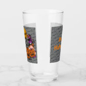Trendy Happy Halloween Grey Gnome Glas (Links)