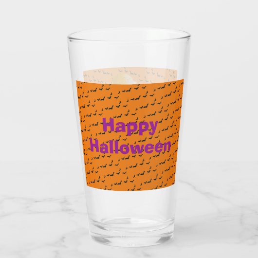 Trendy Happy Halloween Oranje Gnome Glas (Achterkant)