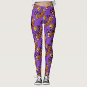 Trendy Happy Halloween Paarse Gnome Leggings (Voorkant)