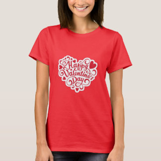 Trendy Happy Valentijn's paar T-shirt Design.