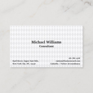 Trendy Harlequin Pattern White Geometric Modern Visitekaartje