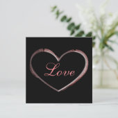 Trendy Hart Grijs Calligrafie Liefde Bruiloft (Staand voorkant)